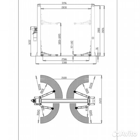 Двухстоечный подъемник Rossvik T4