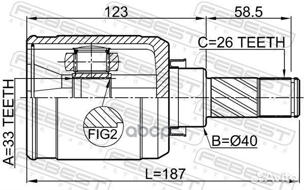 ШРУС nissan qashqai -13 внутр.лев. 0211J10F6LH