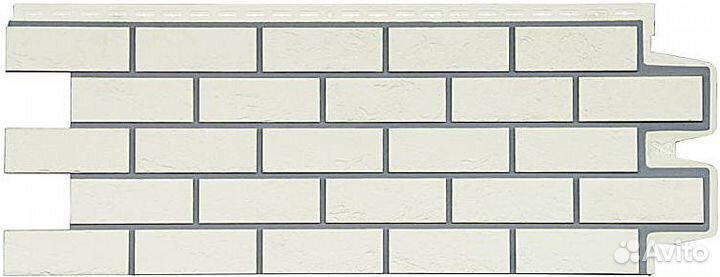 Фасадные панели Grand Line Кирпич Состаренный design Молочный (Пломбирный), шов RAL 7006