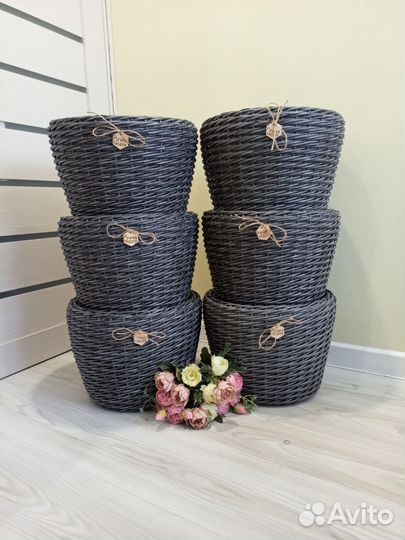 Кашпо из ротанга