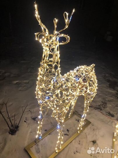 Олень новогодний светящийся (Ажурный)