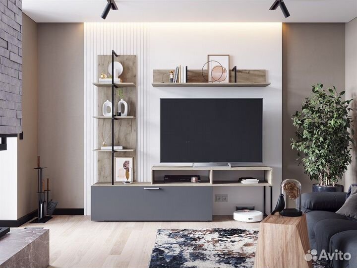 Гостиная Элирия (2,1м) мдф сноу/дуб крафт белый