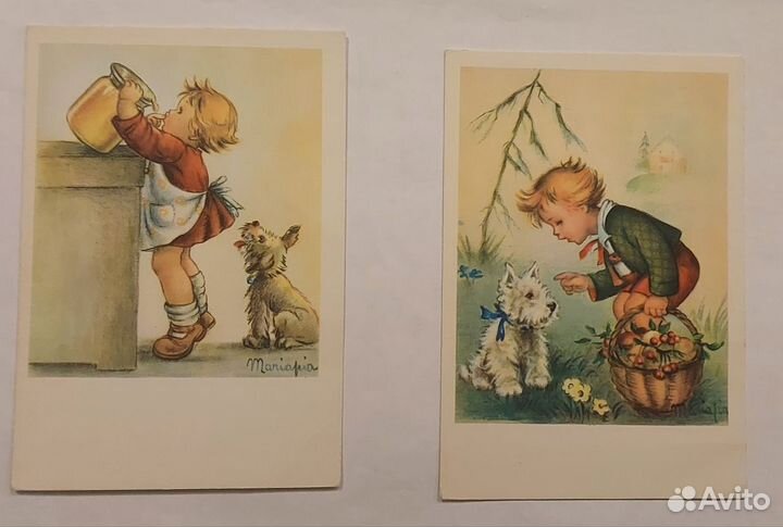 Открытки Девочка и Собака набор неполный София 65г