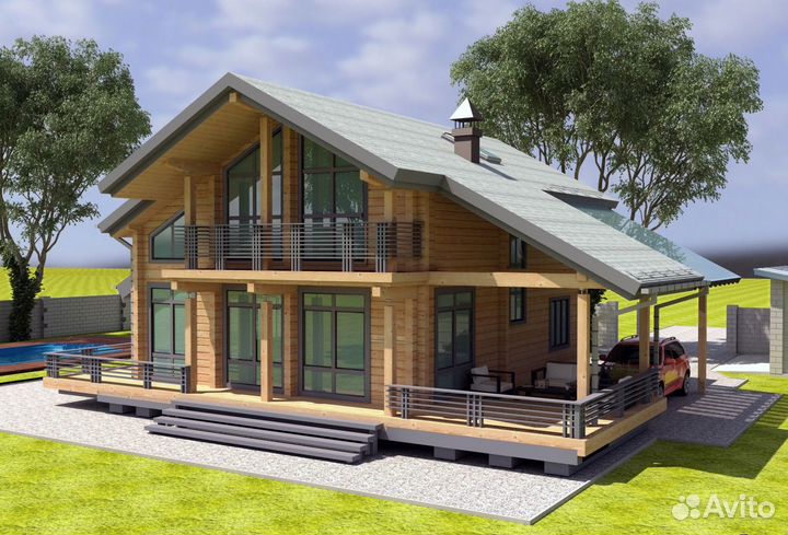 Комплект дома из клееного бруса 202 кв