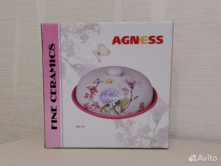 Блюдо для блинов Agness Пионы