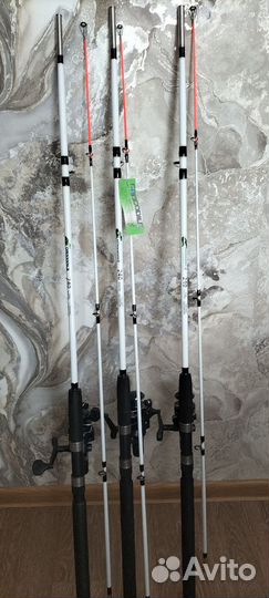 Спиннинг 2.4м,катушка, кормушка,плетёнка, крючки