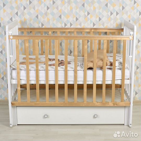 Кровать детская Фея 328-01 белый-натуральный