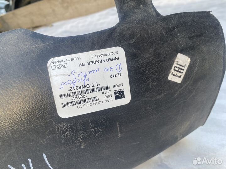 Передний правый подкрылок matiz део матиз локер