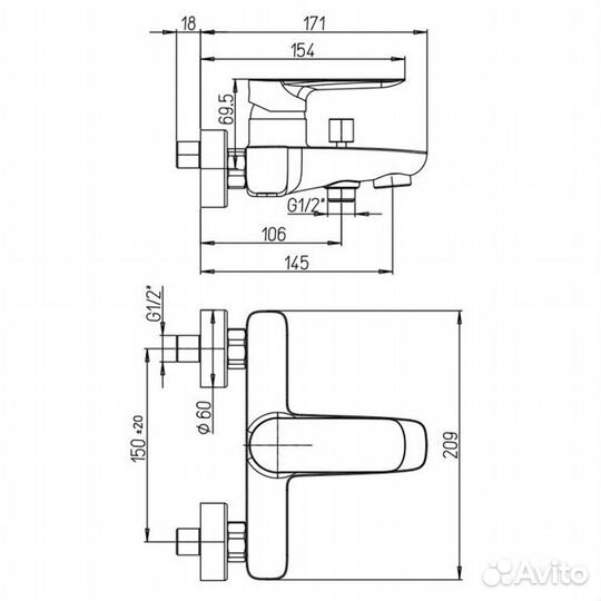 Paini 09CR111lmkm Смеситель для ванны