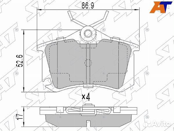 Колодки тормозные задние volkswagen caddy
