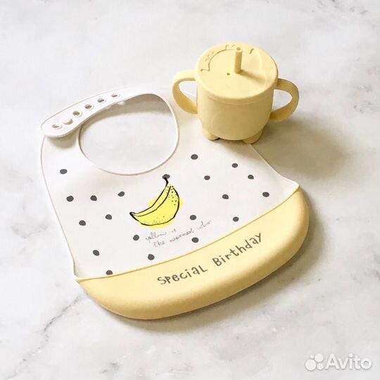 Силиконовая тарелка, bibs, нагрудник, поильник, дл