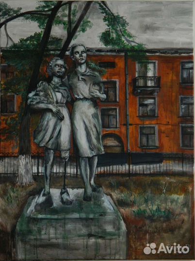 Картина акрилом на холсте большая