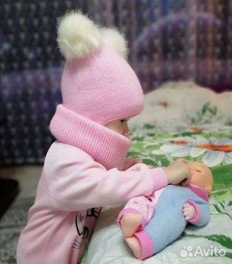 Комплект шапка и снуд для девочки