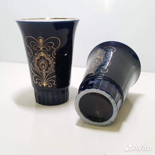 Стаканы кобальт позолота. Возрождение, 1970-е годы