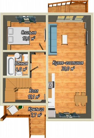 Коттедж 120 м² на участке 5 сот.