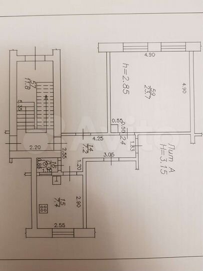 Комната 23,7 м² в 4-к., 1/4 эт.