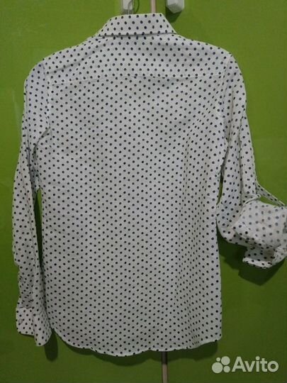 Рубашка-поло хлопок/лен 158/164 новая с принтом