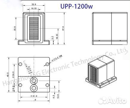 Излучатель диодного лазера Стек 600 вт 12 бар