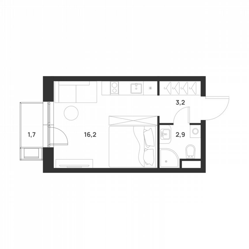 Квартира-студия, 22,8 м², 5/17 эт.