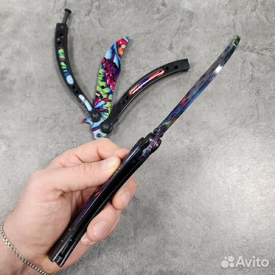 Нож бабочка тренировочная CS GO ст.420 (Граффити)