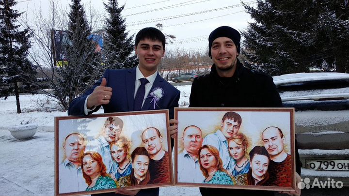 Портрет по фотографии. Шарж по фото. Художник