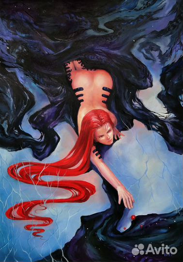Интерьерная картина, ню, фэнтези, девушка