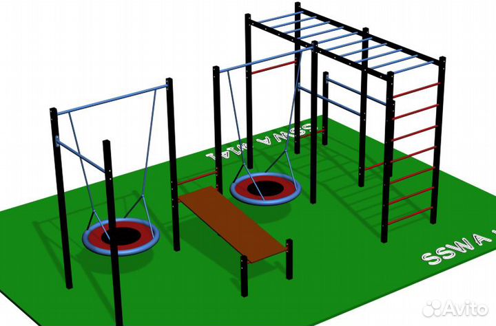 Уличный спортивный комплекс турник брусья