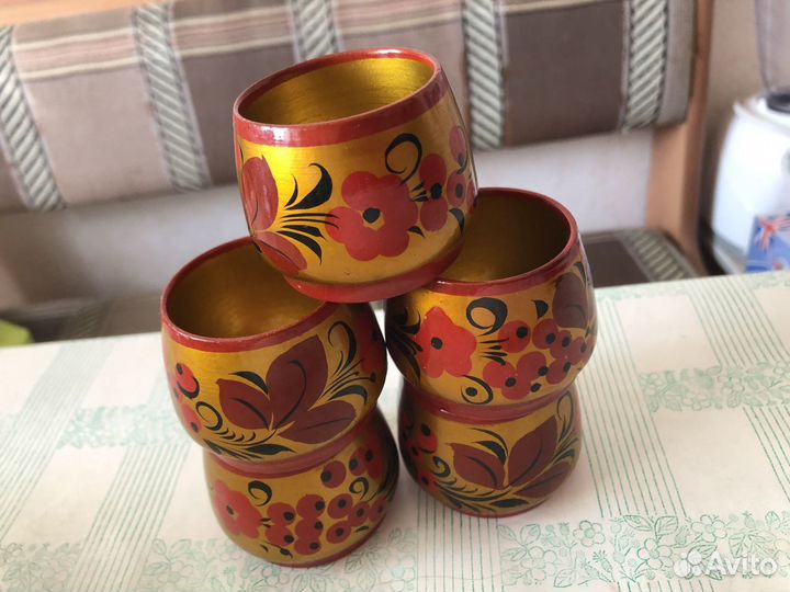 Деревянные шкатулки и лоток, Стопки хохлома