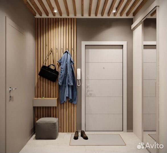 Декоративные Рейки в прихожей интерьере