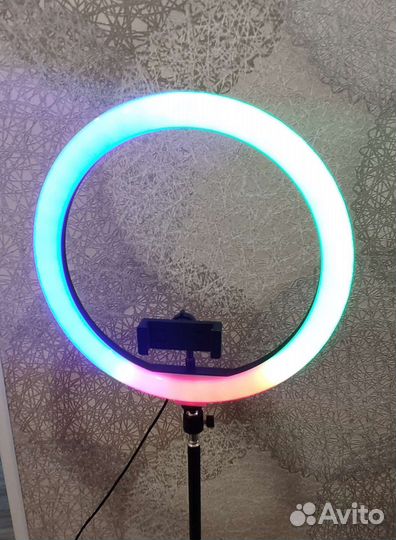 Новая кольцевая RGB лампа 33см со штативом