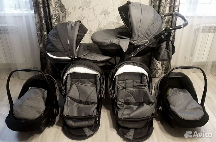 Коляска для двойни или погодок 3в1 Bebetto