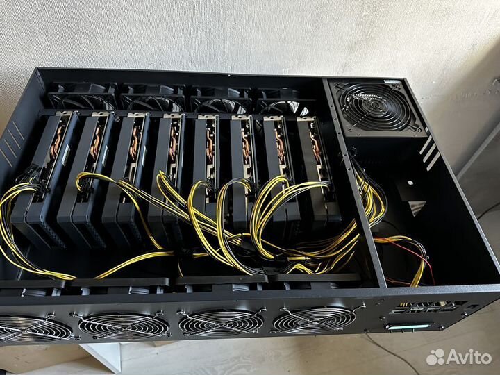 Корпус продувной для 8 видеокарт (автофан, новый)