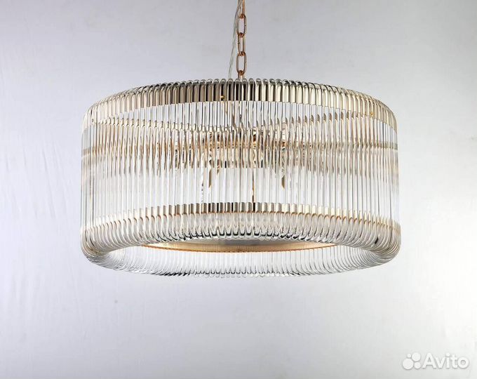 Люстра подвесная металл и стекло в спальню модерн