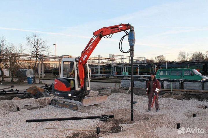 Аренда мини экскаватора. ямобур. сваекрут