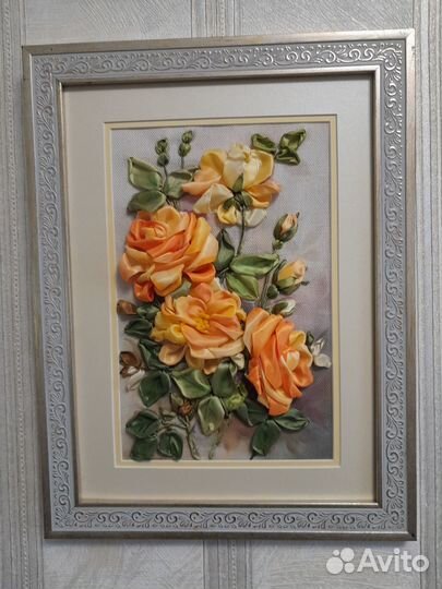 Картины- вышивка лентами (ручная работа)