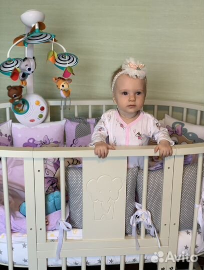 Детская кроватка овальная транформер