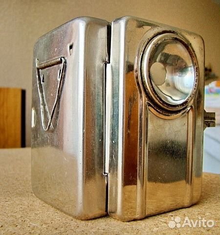 Фонарь, СССР, хромированный корпус, 4.5 вольта