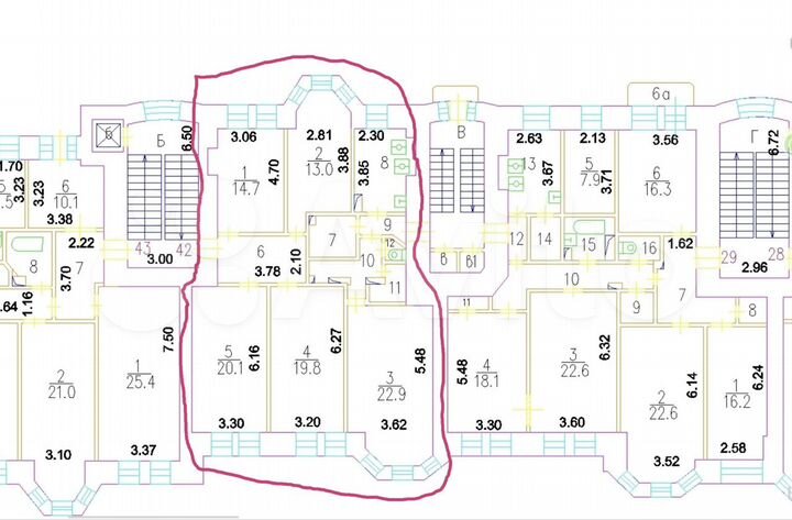 5-к. квартира, 120,1 м², 5/7 эт.