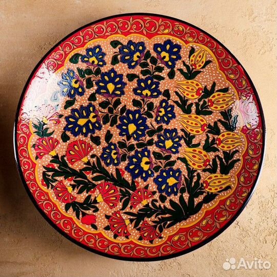 Ляган Риштанская Керамика 'Цветы', 42 см