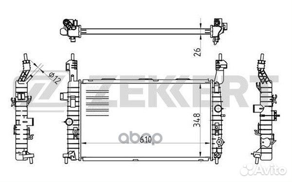 Радиатор охл. дв. Opel Meriva A 03- mk-1175 Zek