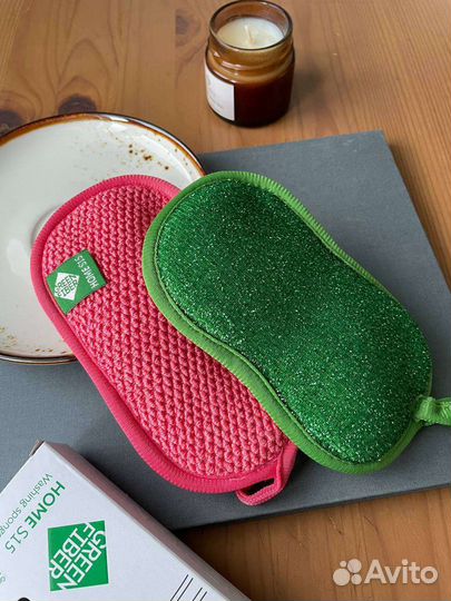 Губка для мытья посуды Green Fiber home S15
