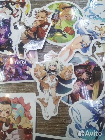 Наклейки genshin для компьютера или ноутбука