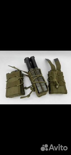 Подсумок на 2 магазина ак Олива Открытый РФ