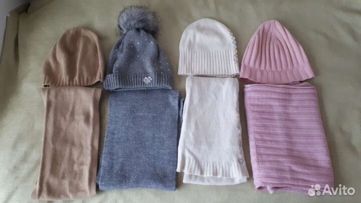 Комплекты шапка+шарф, снуд на девочку