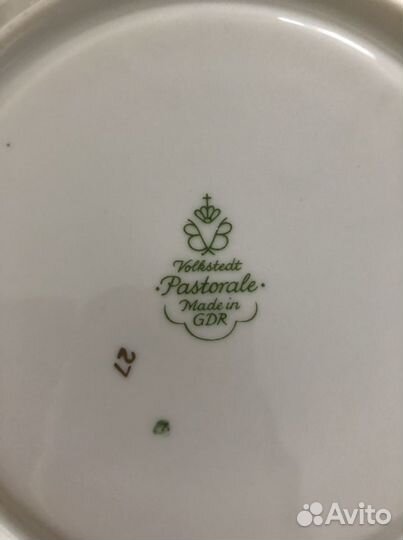 Масленка гдр, чайник Гжель, тарелки