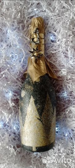 Новогодний декор бутылок