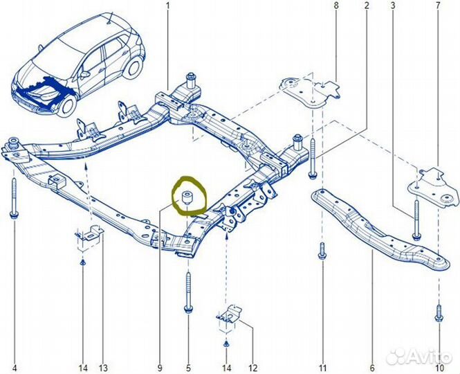 Втулка Renault Kaptur RBA F4RE410C236763 2019