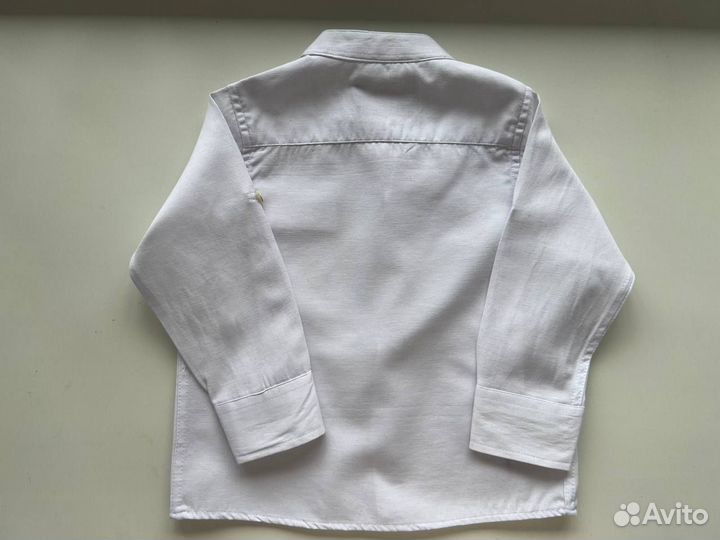 Рубашка для мальчика белая с длинным рукавом р98