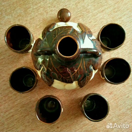 Керамический штоф и 6 бокалов