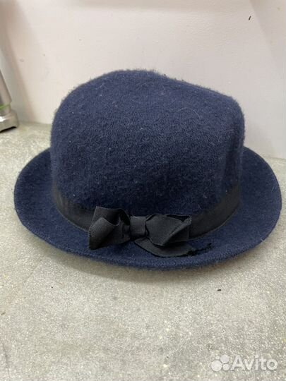 Шляпа синяя шерсть